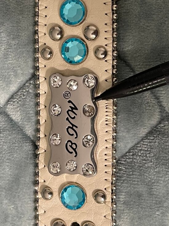 BHW Women’s Rhinestone Studded Leather Western Cowgirl Belt